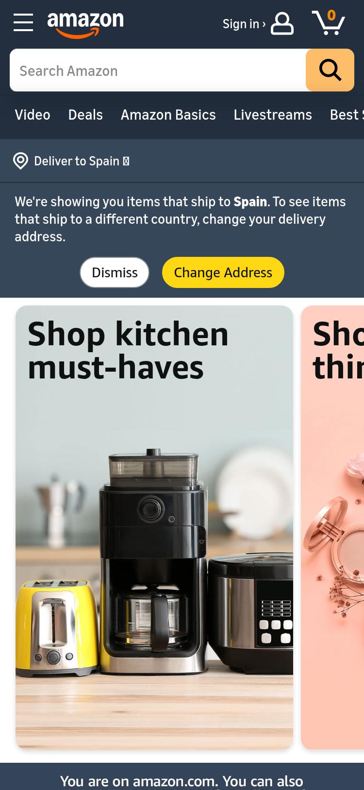 Screenshot of amazon.com — mobile view