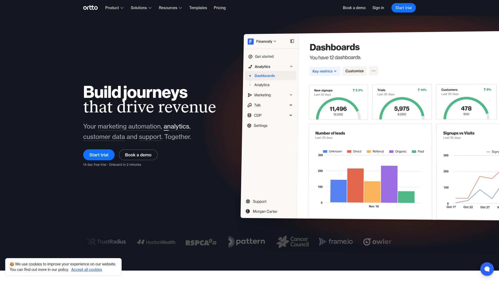 Screenshot of autopilotapp.com — desktop view