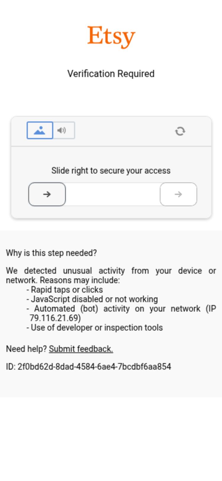 Screenshot of etsy.com — mobile view