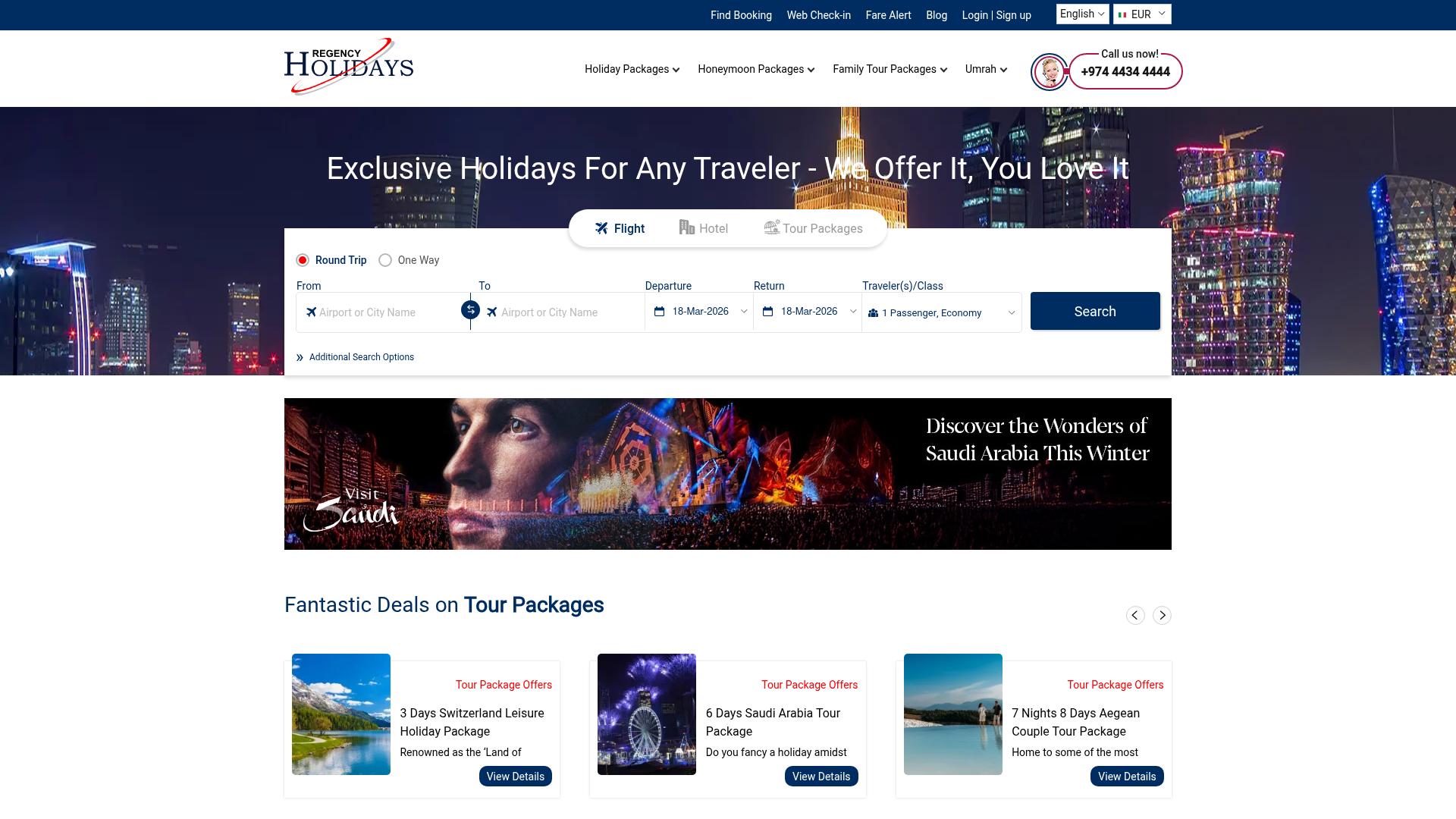 Screenshot of myholidays.com — desktop view