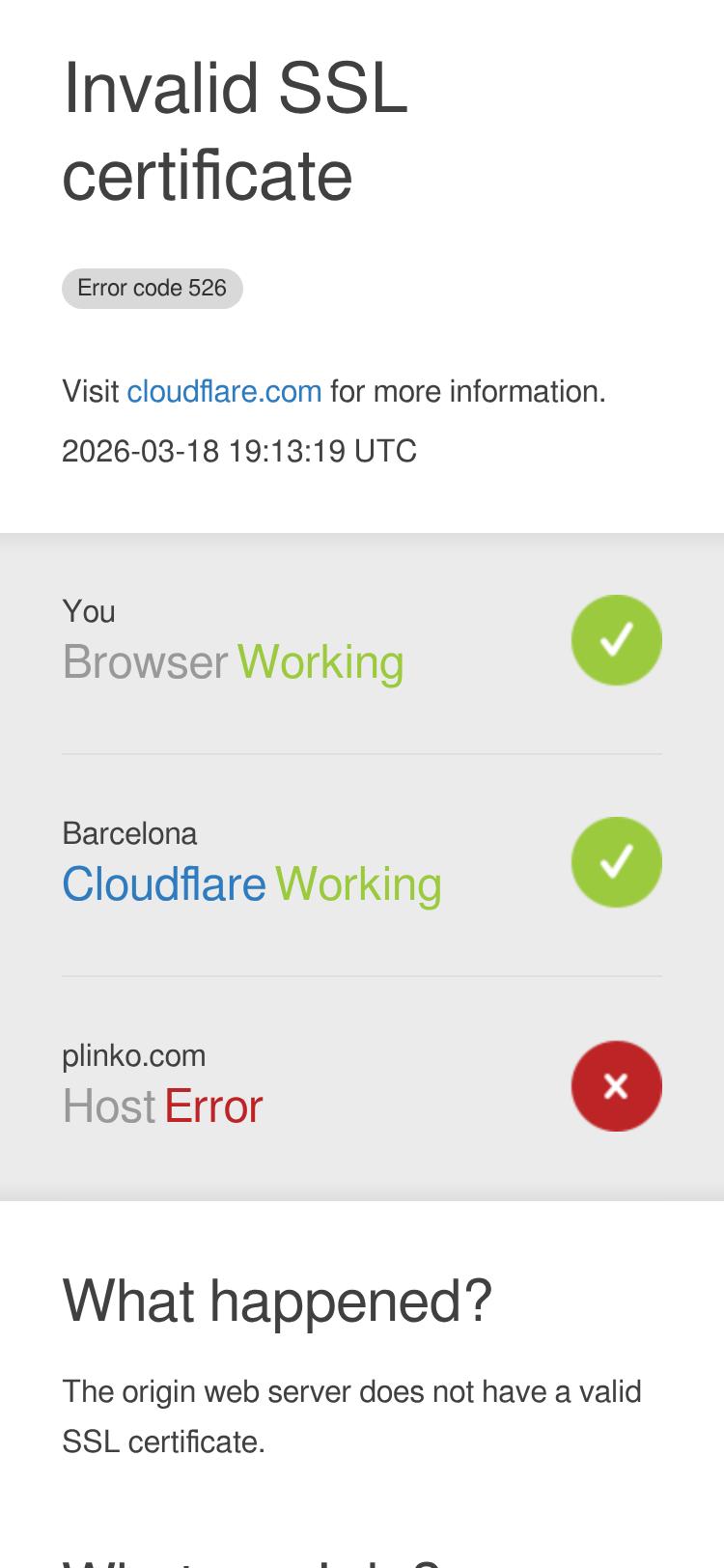 Screenshot of plinko.com — mobile view