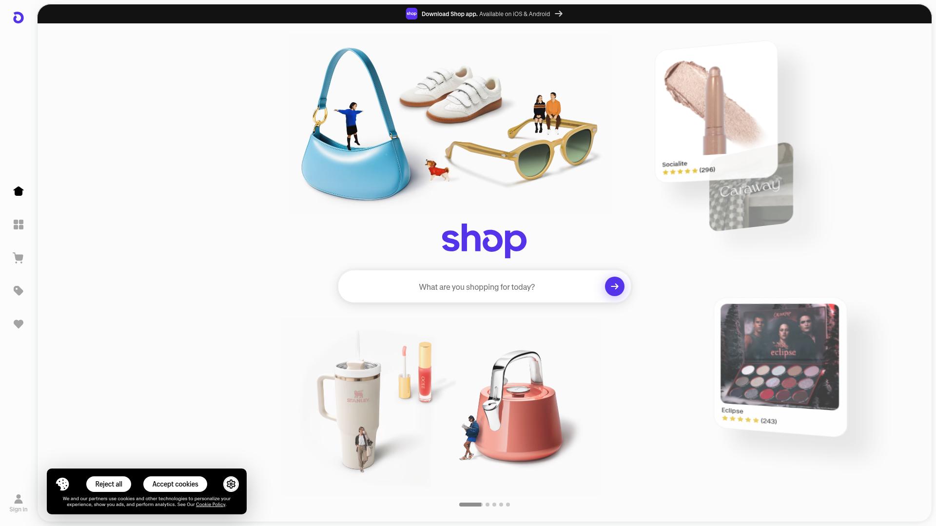 Screenshot of shop.app — desktop view