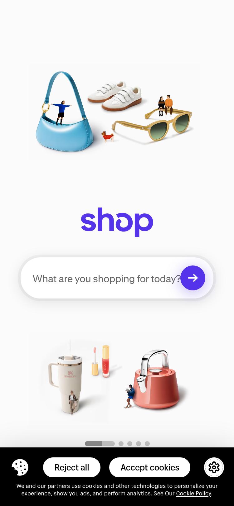 Screenshot of shop.app — mobile view