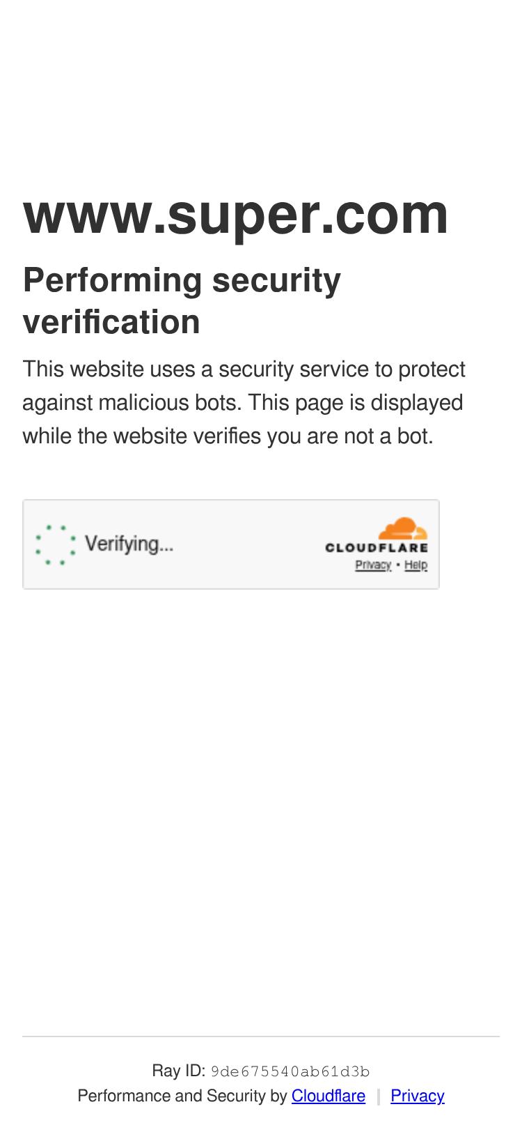 Screenshot of super.com — mobile view