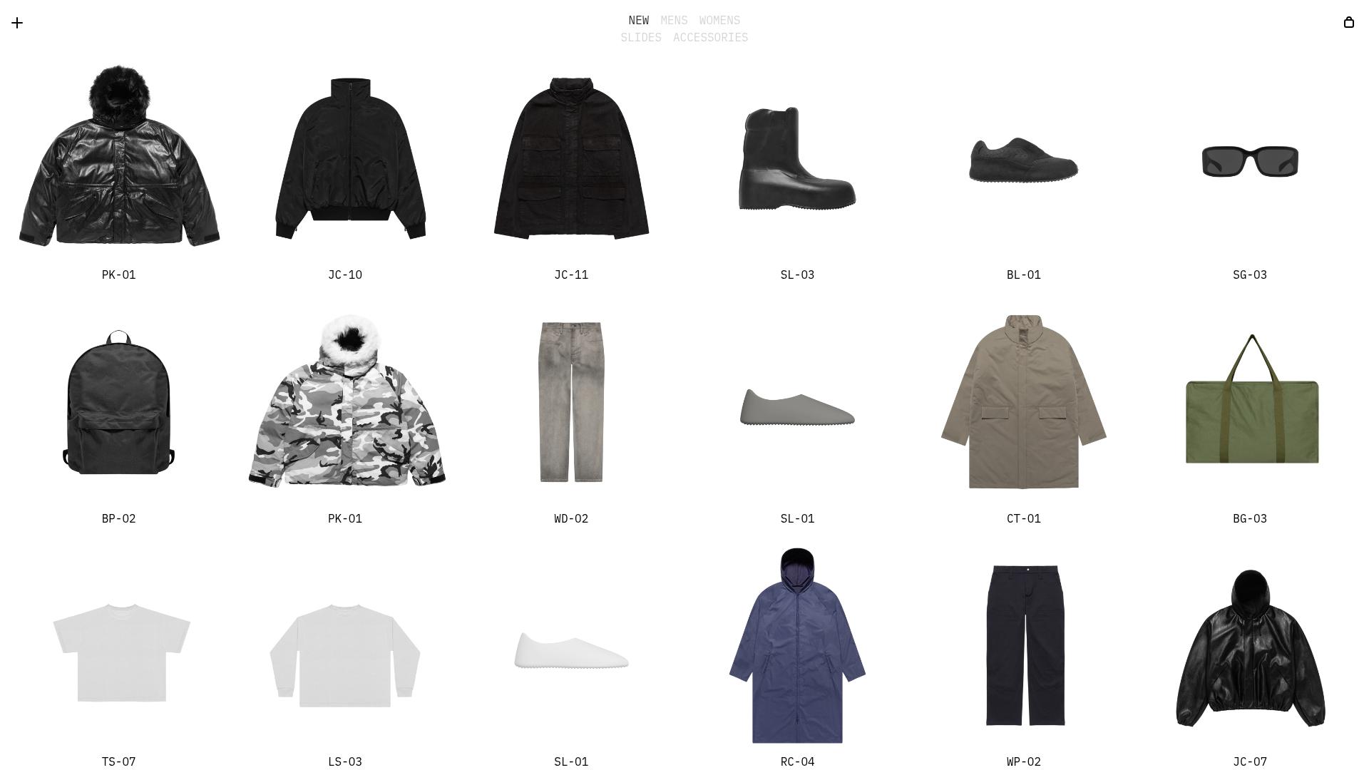 Screenshot of yeezy.com — desktop view